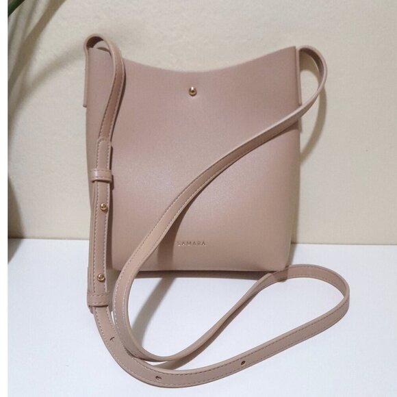 Samara Handbags - Anthropologie Samara vegan leather small shoulder bag pink beige
